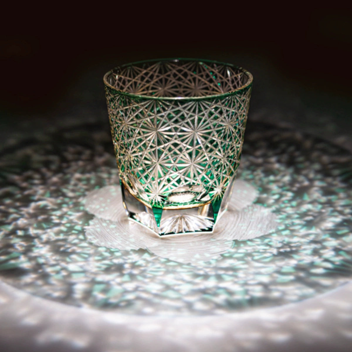 Edo Kiriko Gold and Green Daisy - Sipzii