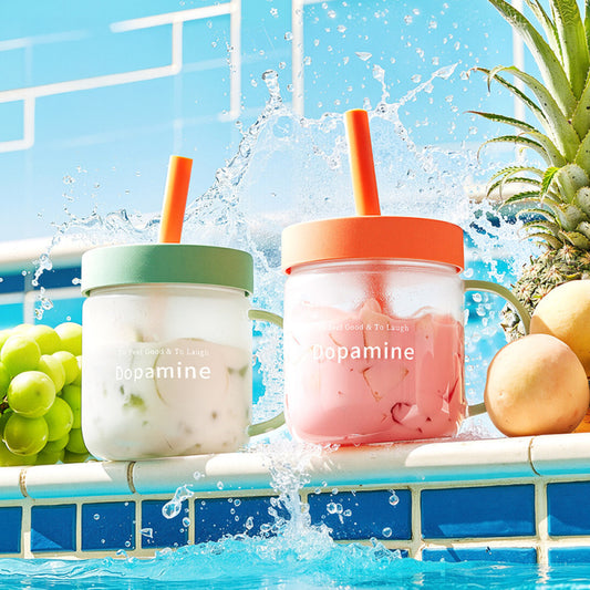 Dopamine Straw Glass Cup