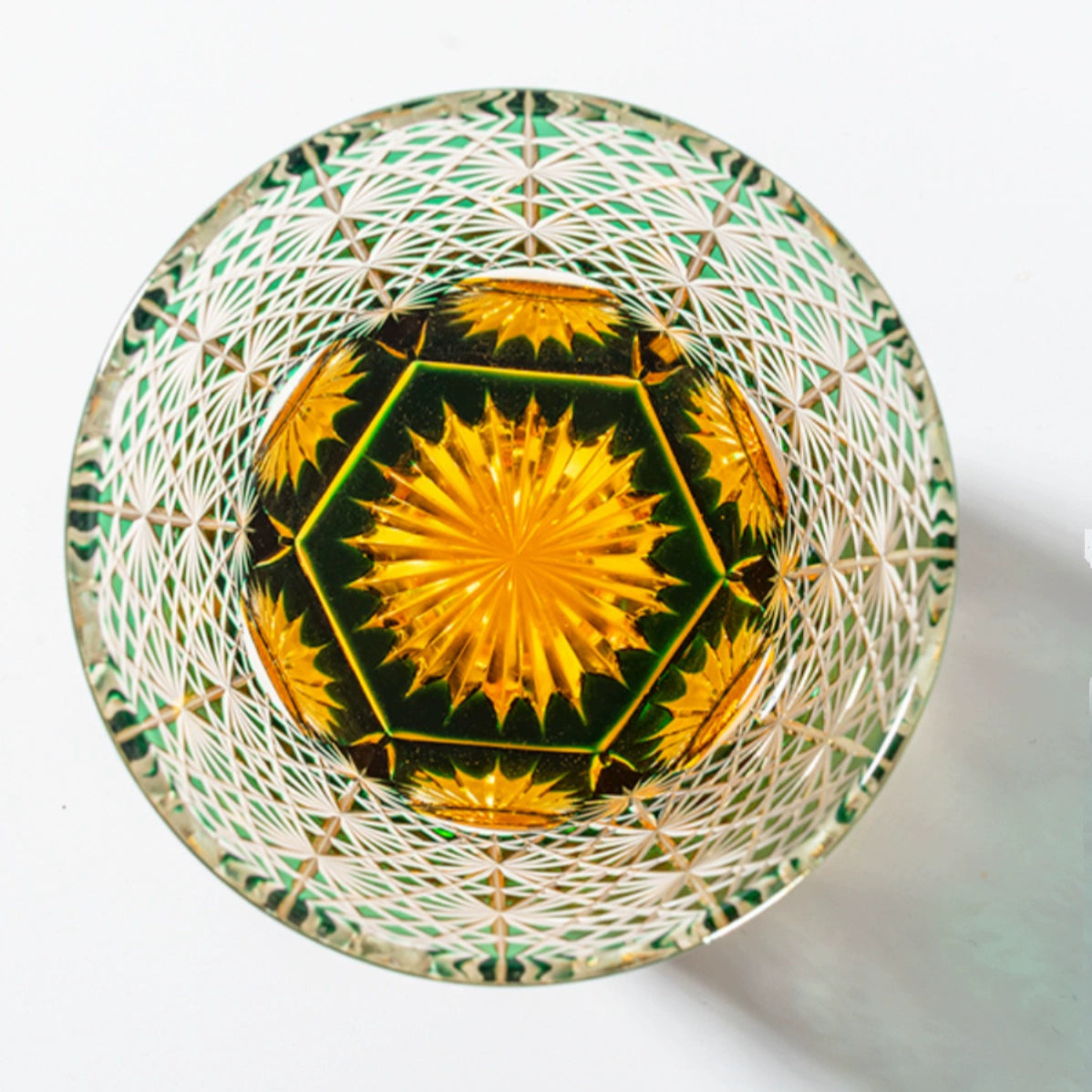 Edo Kiriko Gold and Green Daisy - Sipzii