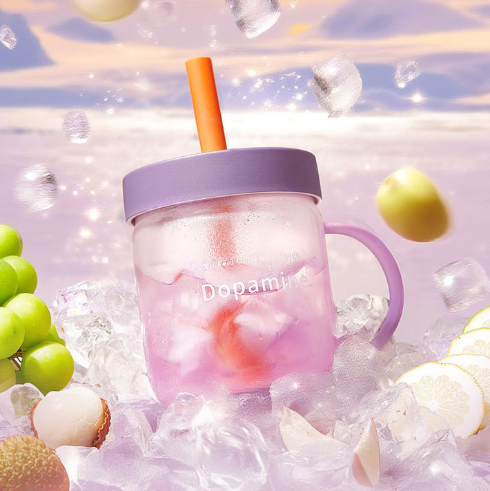 Dopamine Straw Glass Cup