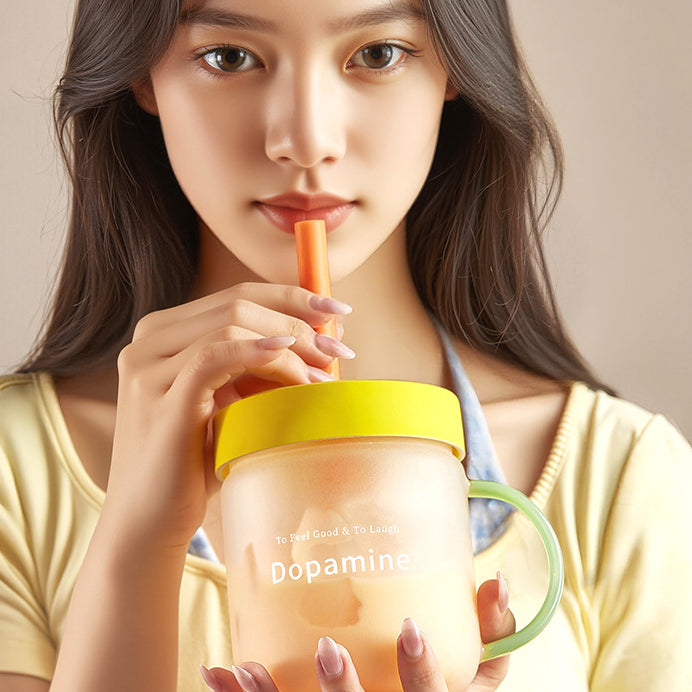 Dopamine Straw Glass Cup