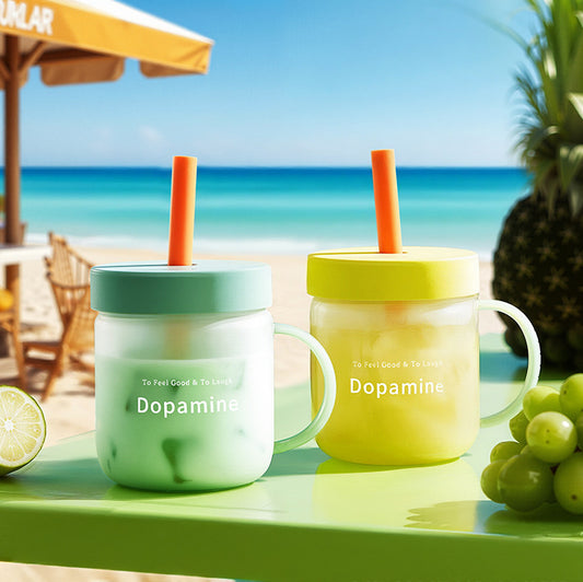 Dopamine Straw Glass Cup