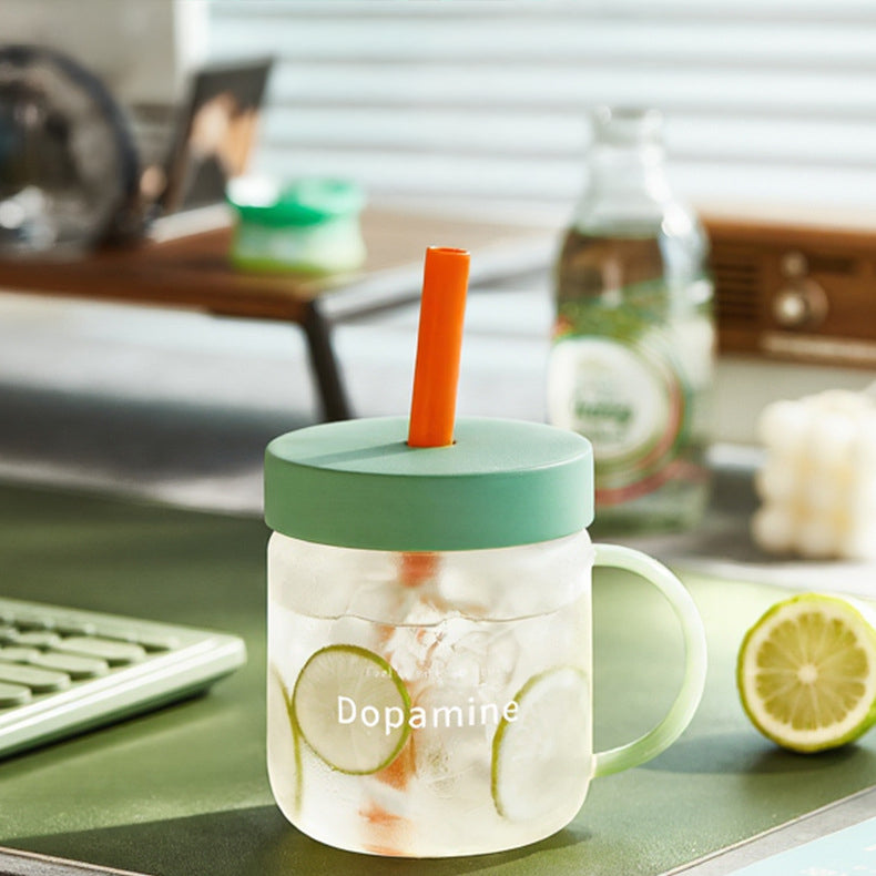 Dopamine Straw Glass Cup