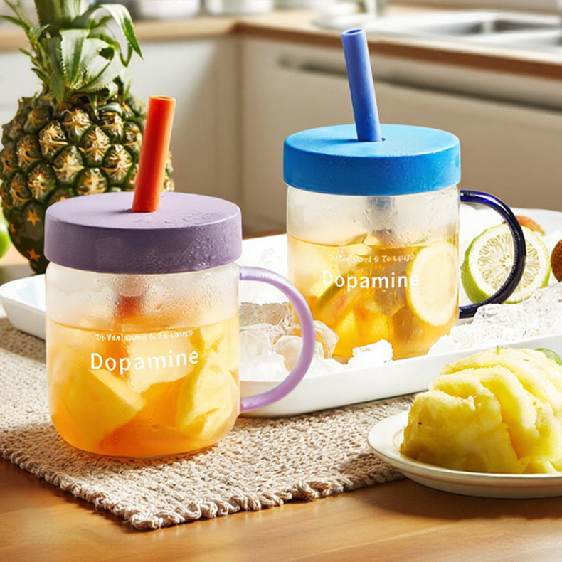 Dopamine Straw Glass Cup