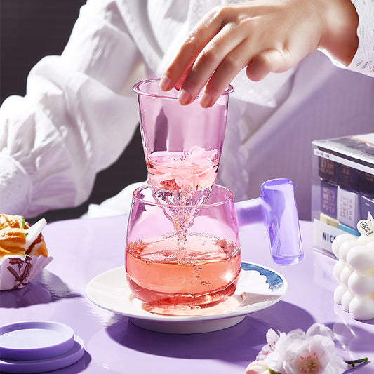 Pupple & Yellow Glass Cup - Sipzii