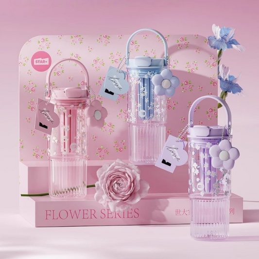 Crystal Flower Straw Cup